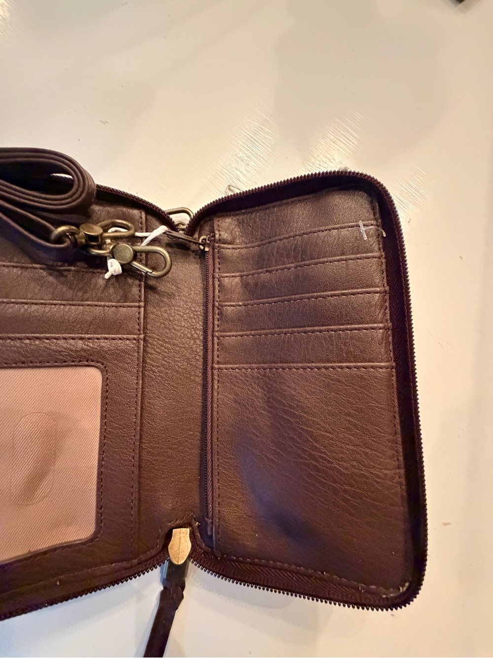 The Sak Suede Wristlet, crossbody Phone Wallet - Dark Brown, New With packaging - Picture 6 of 6